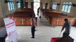 Polsek Menjalin Menggelar Bakti Religi di Gereja Sambut Hari Bhayangkara ke-79