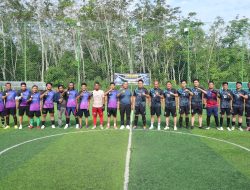 Polres Banyuasin dan Mitra Media Tampilkan Laga Seru di Eksibisi Sepakbola, Kapolres Cetak Dua Gol Spektakuler