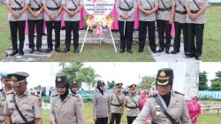 Upacara Ziarah dalam Rangka Hari Bhayangkara ke-79 di TMP Desa Ubung