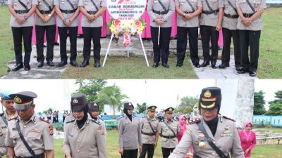 Upacara Ziarah dalam Rangka Hari Bhayangkara ke-79 di TMP Desa Ubung