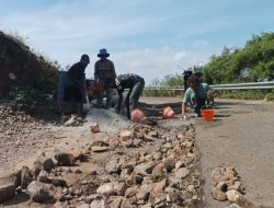 Miris, Jalan Tak Kunjung Di Hotmix, Warga Soromandi Gotong Royong Tambal Sulam Jalan Provinsi! Pemerintah Kemana?