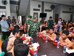 Kodam I/BB Gelar Program Makan Sehat Bergizi untuk 250 Anak Panti Asuhan di Deli Serdang