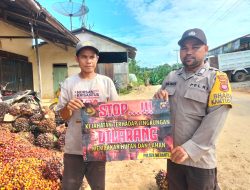 Cegah Karhutla Bhabinkamtibmas Polsek Meranti Laksanakan Himbauan Kepada Masyarakat