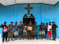 Wujud Toleransi dan Bhakti TNI, Satgas Yonif 131/Brajasakti Membantu Bangun Gereja di Perbatasan Papua