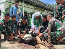 Satgas Yonif 131/Brajasakti Rayakan Idul Adha Bersama Warga Perbatasan Papua
