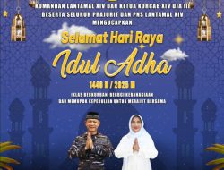 Danlantamal XIV Sorong Beserta Perwira dan Prajurit mengucapkan Selamat Idul Adha 10 Dzulhijjah 1446 H