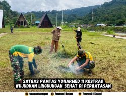 Satgas Pamtas Yonarmed 11 Kostrad Wujudkan Lingkungan Sehat di Perbatasan
