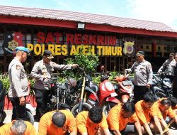 Polres Aceh Timur Berhasil Amankan 17 Pelaku Curanmor Pada Operasi Sikat SEULAWAH 2025