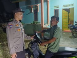 Patroli Sambang Malam Hari, Upaya Polsek Meranti Jaga Kamtibmas Di Wilayah Hukumnya