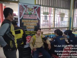 Menyambut HUT Bhayangkara 1 Juli “Polres Landak Peduli, Pengemudi Ojol dan Sopir Angkutan Dapat Layanan Kesehatan Gratis”