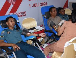 Lantamal XIV Turut Serta Donor Darah HUT Bhayangkara Ke-79, Wujud Kepedulian Dan Sinergitas
