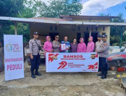 Peduli dan Berbagi, Polsek Air Besar Salurkan Bansos Sambut HUT Bhayangkara ke-79
