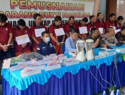 Musnahkan BB 11,7 Kg Sabu dan 1.317 Butir Ekstasi, Polda Sumsel Tangkap 17 Kurir