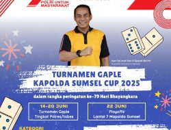Kapolda Sumsel Cup 2025: Turnamen Gaple Jadi Ajang Silaturahmi dan Kebersamaan di Hari Bhayangkara ke-79