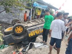 Mobil Patroli Polsek Hu’u Tabrak Warga dan Rumah, 8 Orang Terluka Termasuk Anak Anak