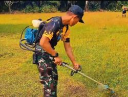 Satgas Pamtas RI-PNG Pos Suswa Laksanakan Karya Bakti Peduli Rumah Ibadah