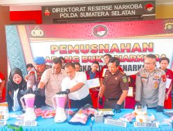 Genderang Perang Terhadap Narkoba, Polda Sumsel Musnahkan BB 4,55 Kg Sabu dan 23.573 Butir Ekstasi
