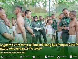 Pangdam XV/Pattimura Pimpin Sidang Sub Panpus Cata PK TNI AD Gelombang II TA. 2025