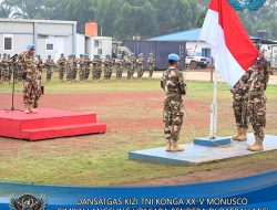Satgas Kizi TNI Konga XX-V MONUSCO Laksanakan Upacara Tanggal 17 Juli 2025 di Daerah Misi