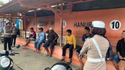 Satgas Preemtif Ops Patuh Salawaku 2025 Sosialisasi Tertib Berlalu Lintas Kepada Komunitas Ojek di Ambon