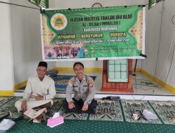 Bhabinkamtibmas Polsek Menjalin Hadiri Pengajian Warga