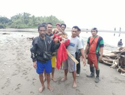 Personel Polsek Waesama dan Warga Berhasil Temukan Korban Meninggal Diterkam Buaya