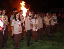 Semarak Api Unggun Dan Pentas Seni, Lantamal XIV Bersama Saka Bahari Kobarkan Semangat Nasionalisme Generasi Muda