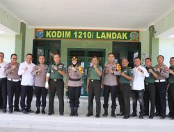Kapolres Landak yang Baru Kunjungi Mako Kodim 1210/Landak, Pererat Sinergi TNI-Polri Jaga Kamtibmas