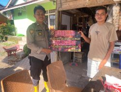 Cegah Karhutla, Kanit Binmas dan Bhabinkamtibmas Sosialisasikan Stop Membakar Hutan dan Lahan