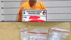 Polrestabes Medan Tangkap Tersangka Pengedar Sabu di Jalan Panglima Denai