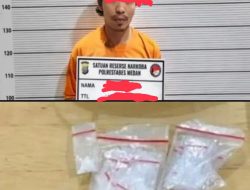 Polrestabes Medan Tangkap Tersangka Pengedar Sabu di Jalan Panglima Denai