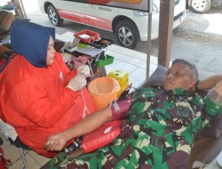 Peduli Kemanusiaan, Satgas TMMD Boyolali Gelar Donor Darah Bersama PMI