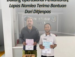 Dukung Operasional Perkantoran, Lapas Namlea Terima Bantuan Dari Ditjenpas