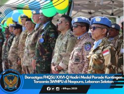 Dansatgas FHQSU XXVI-Q Hadiri Medal Parade Kontingen Tanzania SWMPU di Naqoura