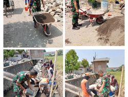 Gotong Royong Babinsa dan Warga Bangun Irigasi Sawah di Banyudono