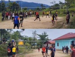 Pos Bamusbama Gelar Pertandingan Persahabatan Bersama Masyarakat Untuk Mempererat Hubungan