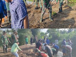 Jumat Bersih, Babinsa Birowo Bersama Warga Kerja Bakti Bersihkan Sungai Complang