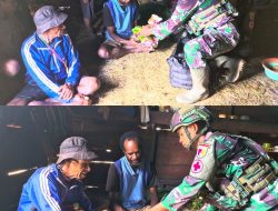 Satgas Yonif 521/DY Melaksanakan Anjangsana Kesehatan di Distrik Eragayam Kabupaten Membramo Tengah