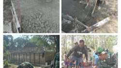 Gotong Royong Panas-Panasan, Satgas TMMD Kebut Pembangunan Jalan Rabat Beton di Sarimulyo