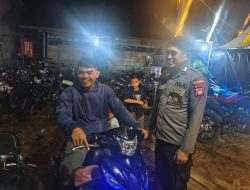 Suasana Malam Minggu yang Dingin, Polsek Sengah Temila Sambangi Warga, Himbau Tukang Parkir Waspadai Modus Kejahatan