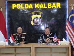 Perkuat Kerjasama Lintas Batas Negara, Polda Kalbar Gelar Rapat Koordinasi Dengan PDRM Kontinjen Serawak