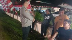 Dekat dengan Warga, Polsek Sengah Temila Sambangi Pasar Malam untuk Ciptakan Kamtibmas Kondusif