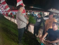 Dekat dengan Warga, Polsek Sengah Temila Sambangi Pasar Malam untuk Ciptakan Kamtibmas Kondusif