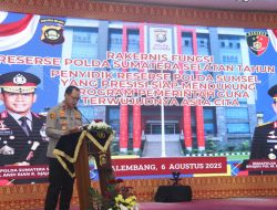 Polda Sumsel Gelar Rakernis Gabungan Reskrimum, Reskrimsus, Resnarkoba, dan Tahti Tahun 2025