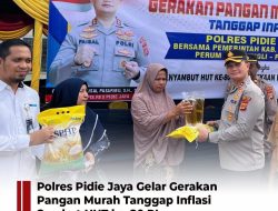 Polres Pidie Jaya Gelar Gerakan Pangan Murah Tanggap Inflasi Sambut HUT Ke-80 RI