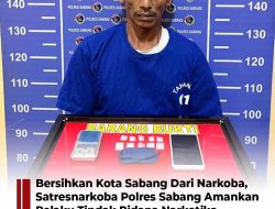Satresnarkoba Polres Sabang Berhasil Amankan Pelaku Tindak Pidana Narkotika