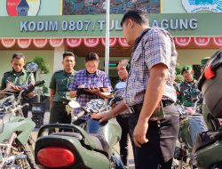 Wujudkan Tertib Berlalu Lintas, Kodim Tulungagung Gelar Pemeriksaan Kendaraan Prajurit dan PNS