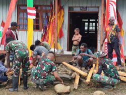 TNI dan Warga Tarup Kompak, Siapkan HUT RI ke-80 Lewat Kerja Bakti Bersama