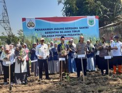 Danposramil Junrejo Hadiri Penanaman Jagung Serentak se-Jawa Timur