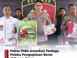 Polres Pidie Amankan Terduga Pelaku Pengoplosan Beras di Grong-Grong
